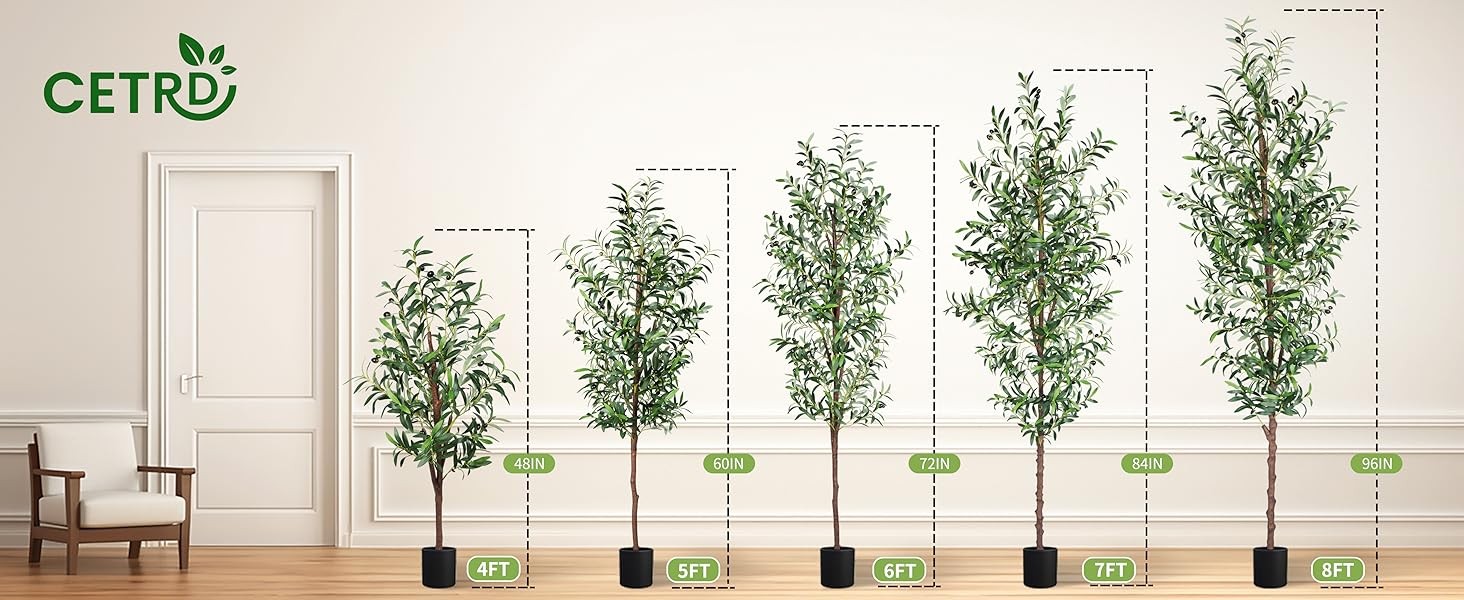 Artificial Olive Tree, 6FT Tall Faux Olive Trees 72in Outdoor Fake Potted Silk