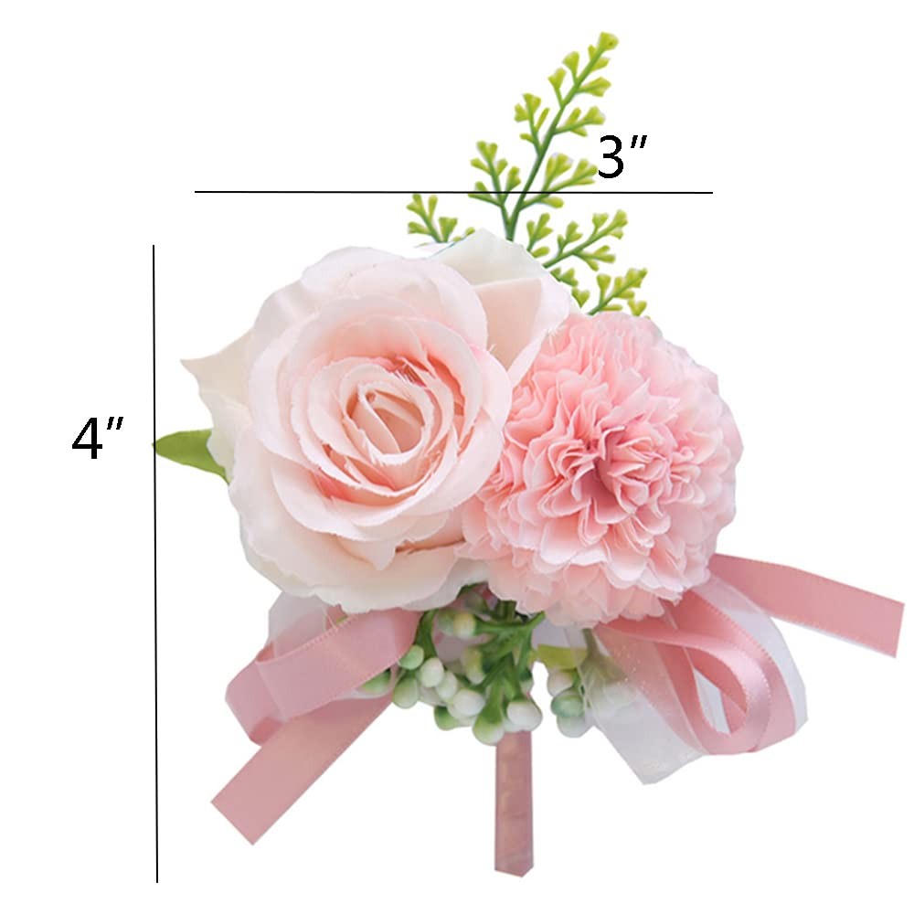 Rose Wrist Corsage, Boutonniere Set, Bride, Groom, Wedding, Prom, Flowers