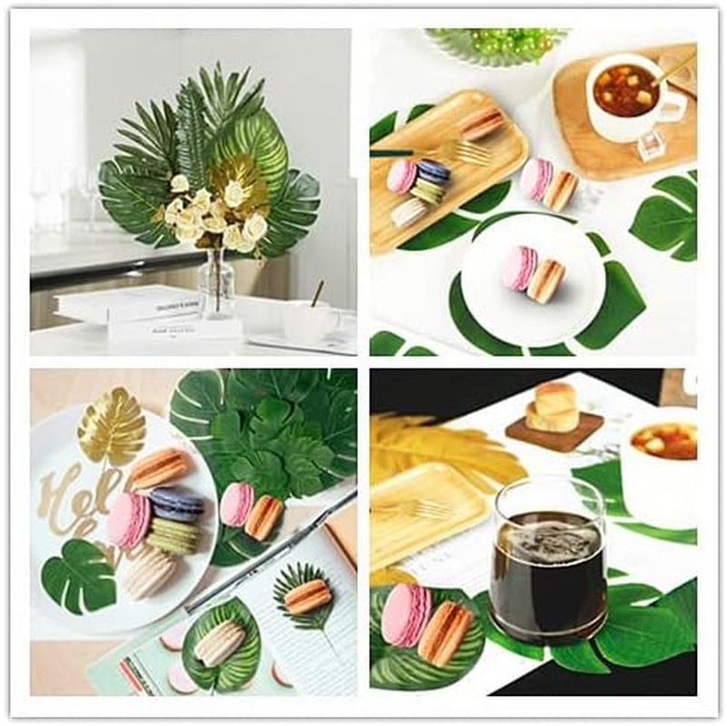 82 Pcs Tropical Palm Leaves Monstera for Hawaiian Luau Party Beach Wedding Decor