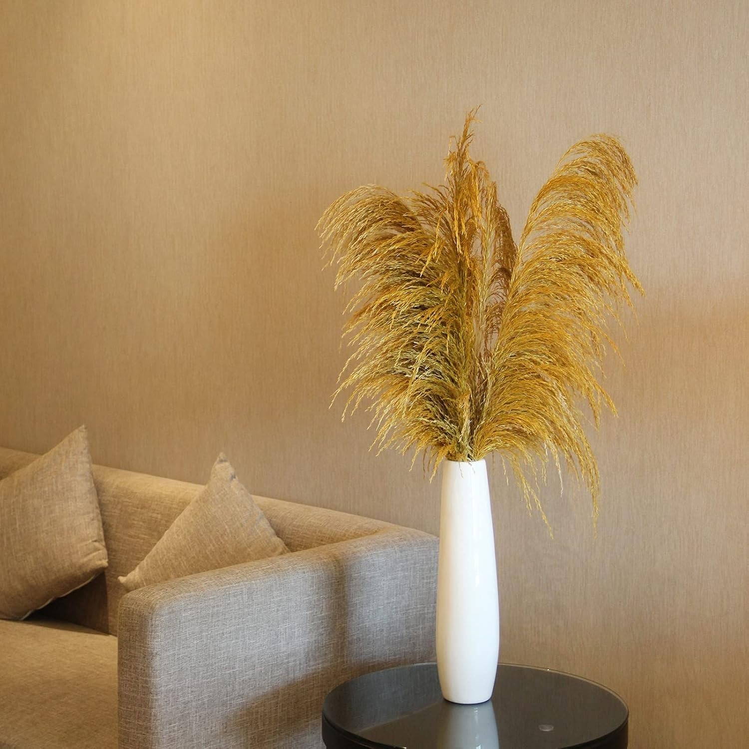Golden Pampas Grass Decor Tall,Dried Pampas Grass, Pompas Floral for Vase, El…
