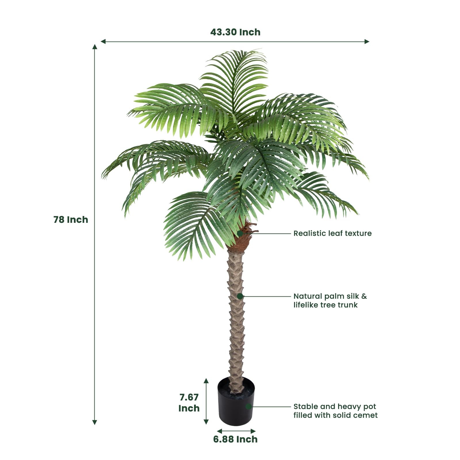 Artificial Phoenix Palm Tree 6ft Tall for Indoor/Outdoor Home Decor