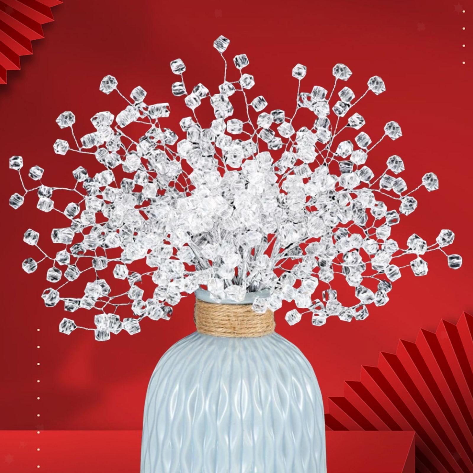 20Pcs Acrylic Bead Drops Flower Branches Bead Sprays for Home Decor Flower