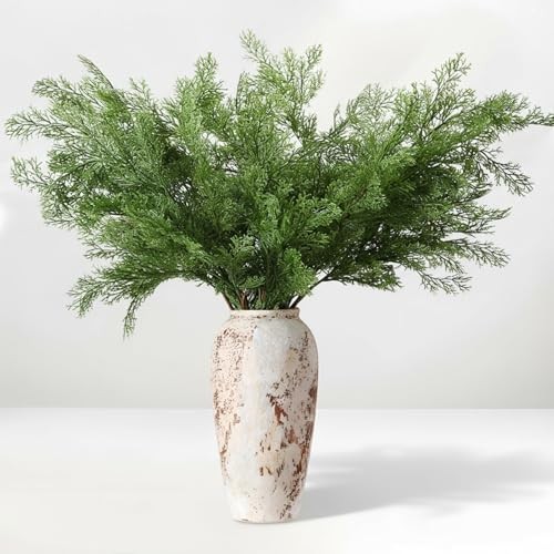 Pack Christmas Artificial Pine Branches 39 Inch Real Touch Faux 4 Cedar