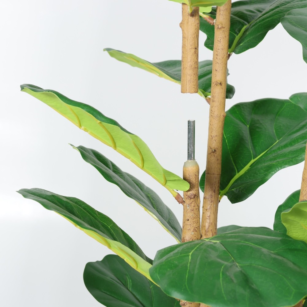 Artificial Fiddle Leaf Fig Tree 5.2ft Faux Plant With White Pot Indoor