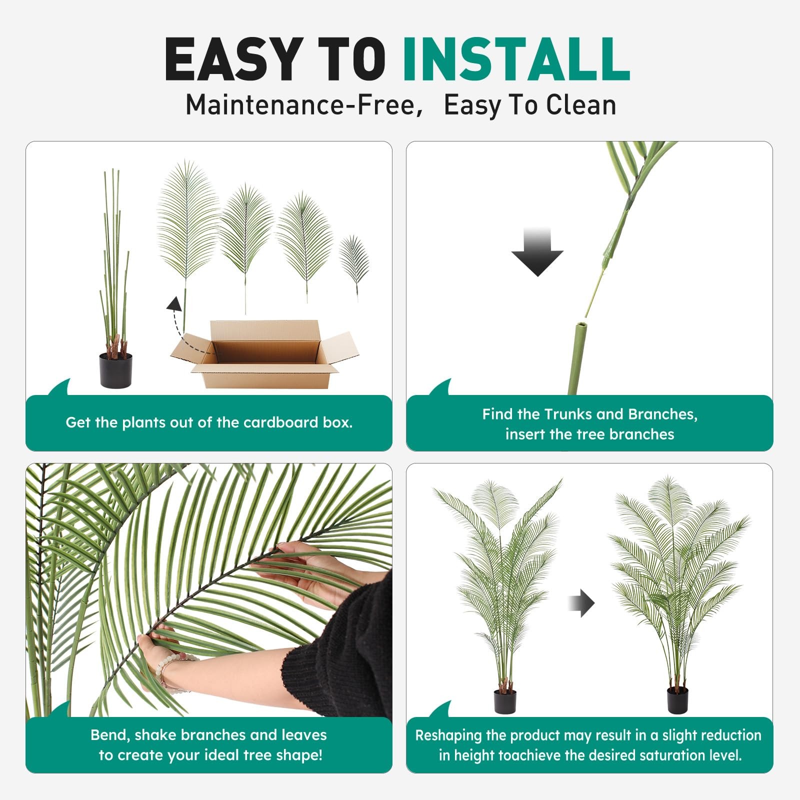 Artificial Palm Tree 7FT Tall Faux Palm Tree Indoor Fake Plants Faux Tropical…