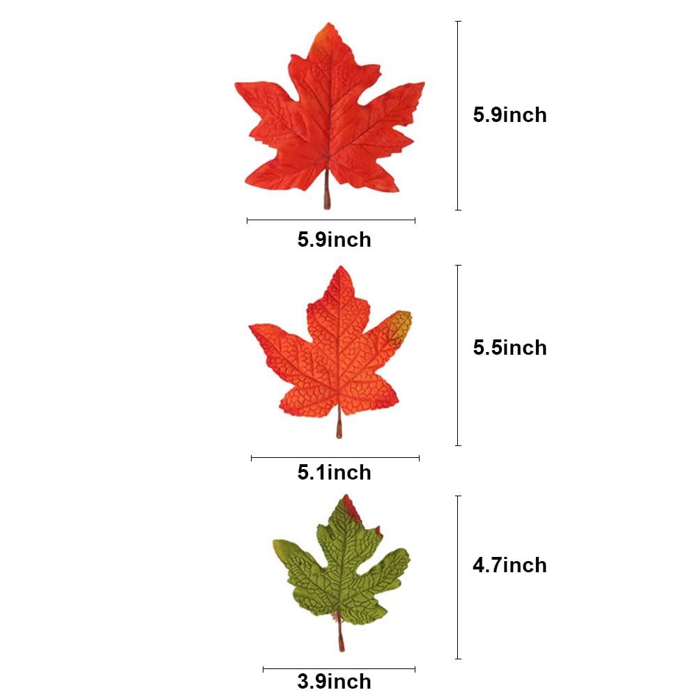 Large Artificial Maple Leaf Thanksgiving Fake Fall Leaves Decoration 17 PCS