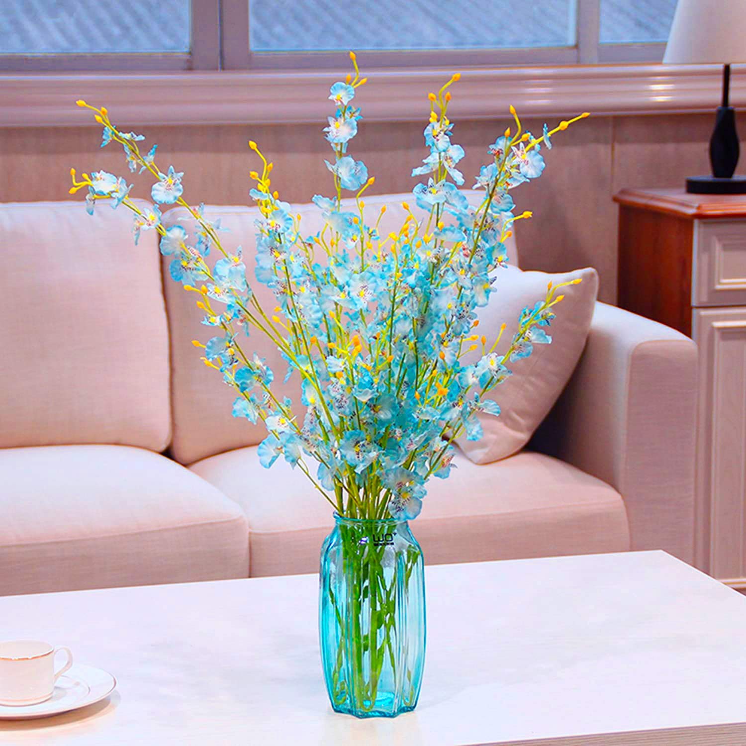 MISSWARM 10 PCS Dancing Lady Orchids Butterfly Artificial Flowers, 38 Inches