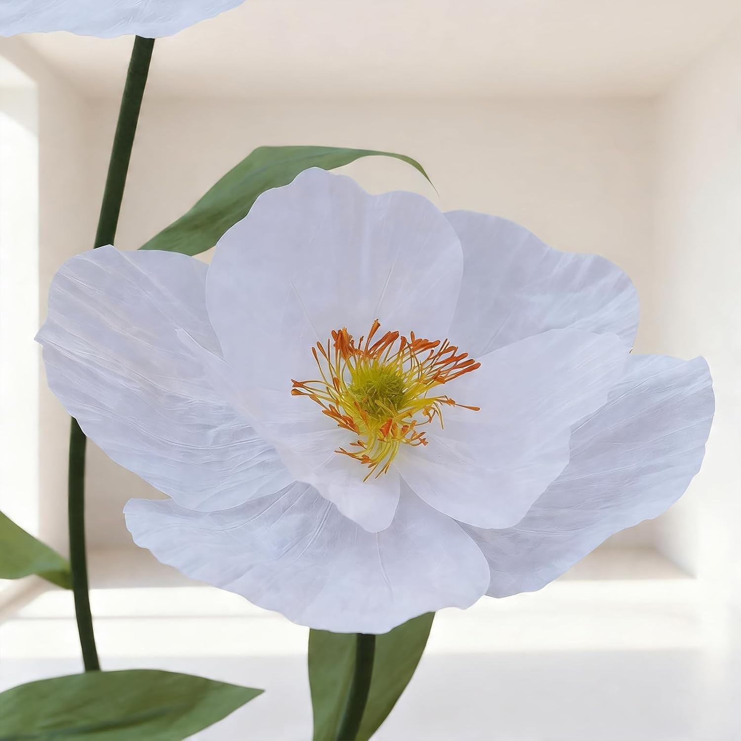Giant Poppy Artificial Flowers with Stand,Large Gradient Paper Flowers,Waterproo