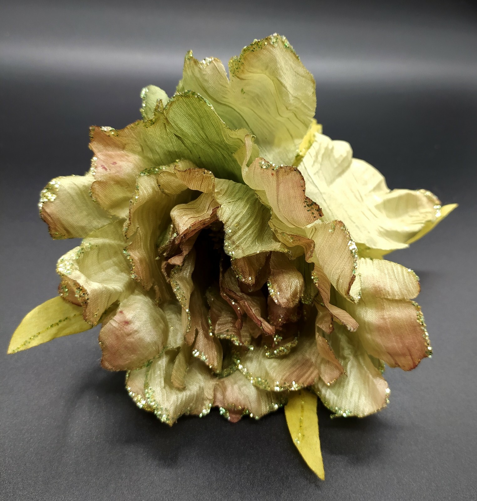 F006 Sage Green Peonia Flower Clip-On – Christmas Decoration Artificial Flower