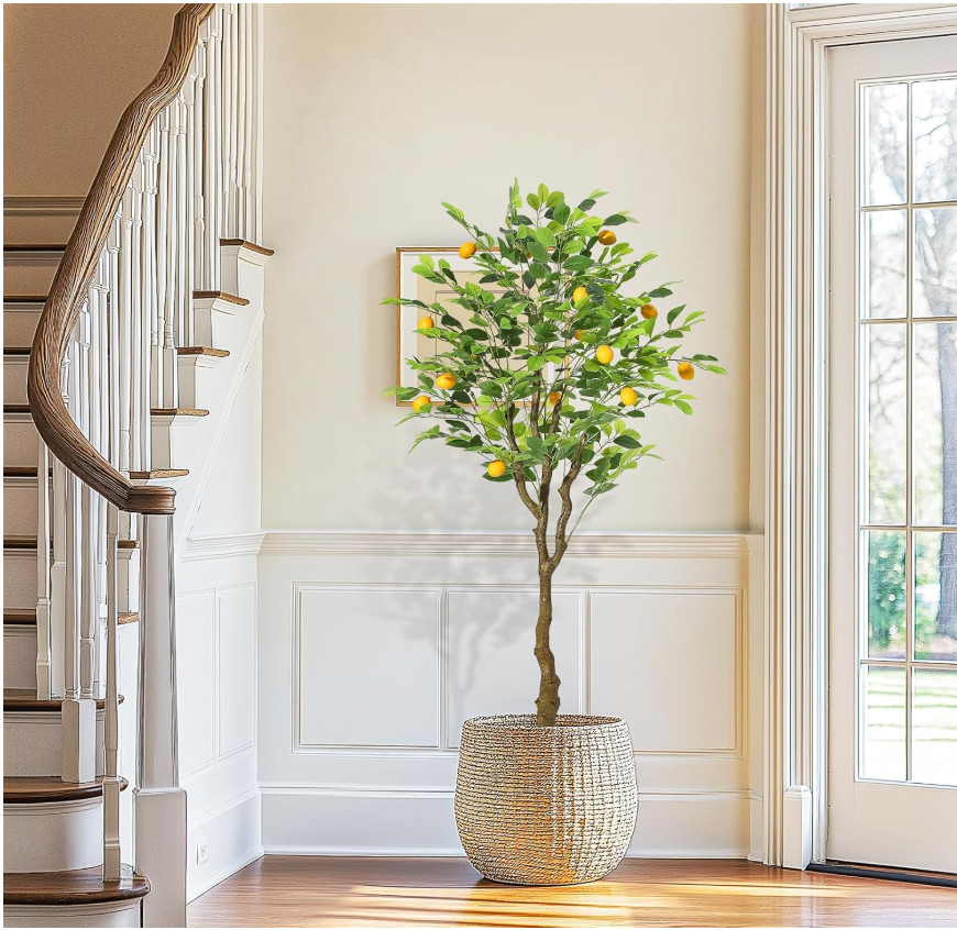 5FT Artificial Lemon Tree – 60In Fake Lemon Tree for Home Office Decor