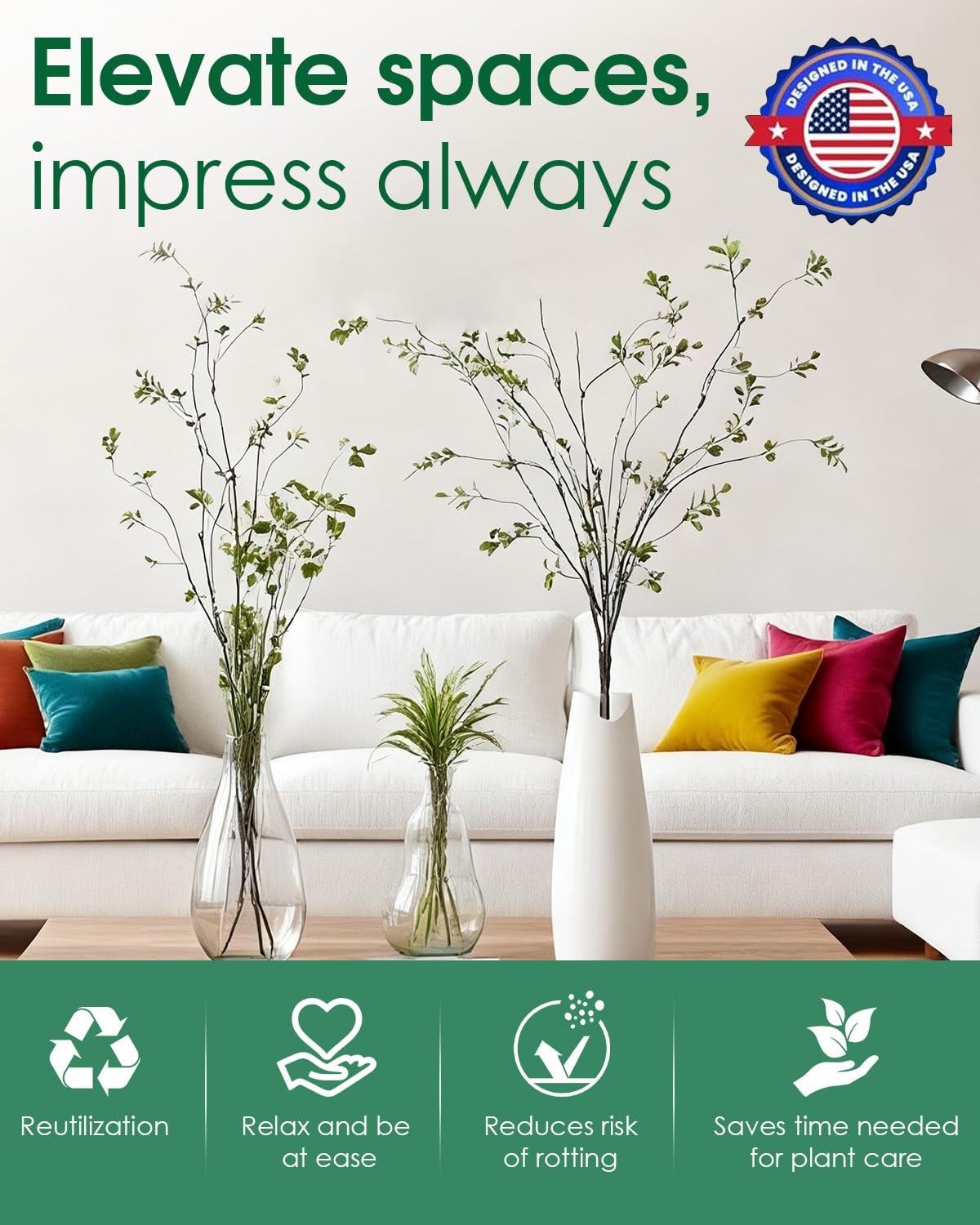 6Pcs Artificial Faux Branches for Vases, Tall Fake Faux Greenery Stems, Reali…