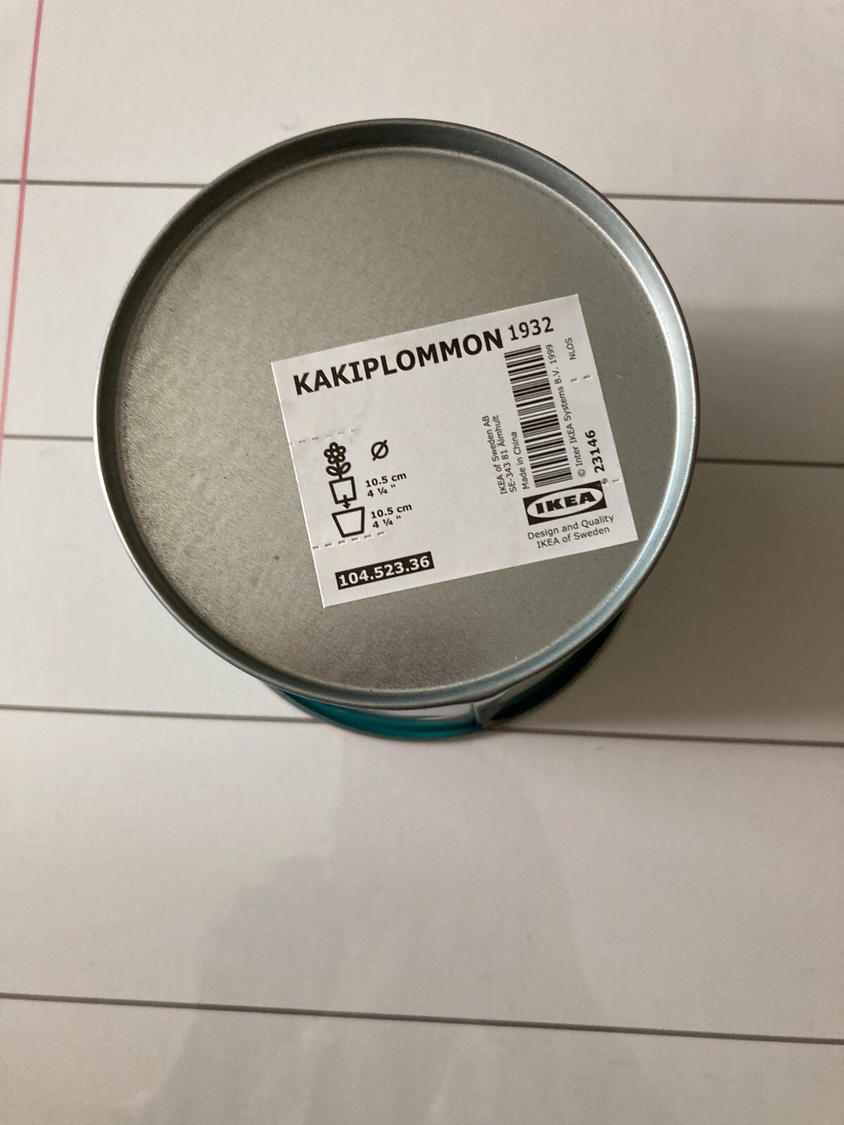Ikea KAKIPLOMMON Plant pot, indoor/outdoor turquoise, 4 ¼ “