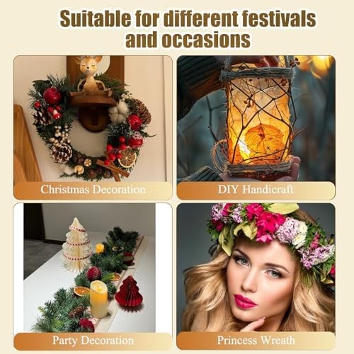 15 Feet Grapevine Garland DIY Crafts Natural Grapevine Twig Vines, 3 PCS Vines G