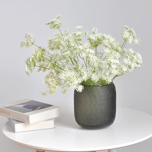 4pcs Artificial Queen Anne’s Lace Flowers 20″ White Fake Carrot Flower Faux