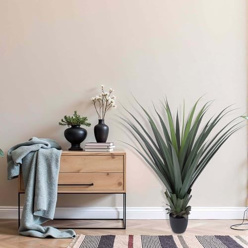 Faux Agave Plant 40 Inch Artificial Spiked 2 Pack Indoor