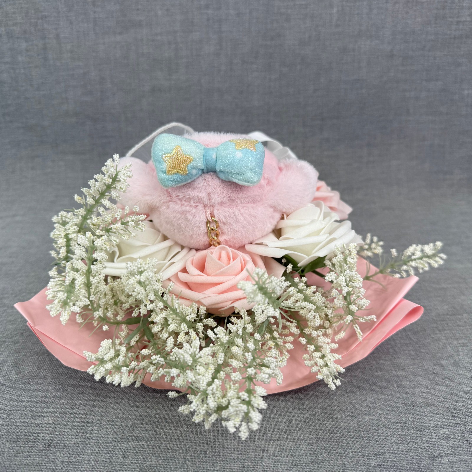 Sanrio My Melody Plush Flower Bouquet Pink Roses Gift Arrangement Decor Kawaii