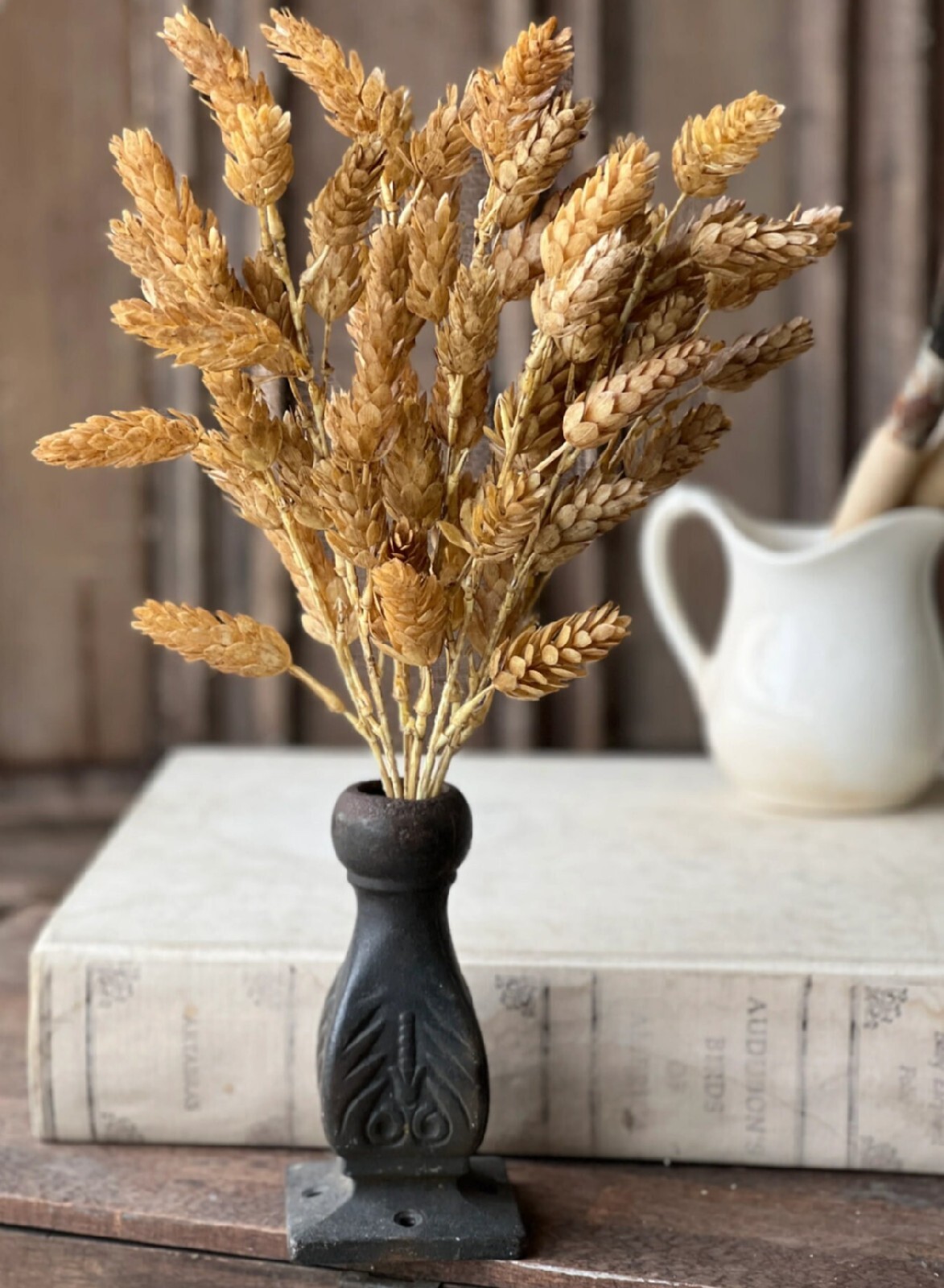 15″ Artificial Beige Hops Floral Pick Decor Accent