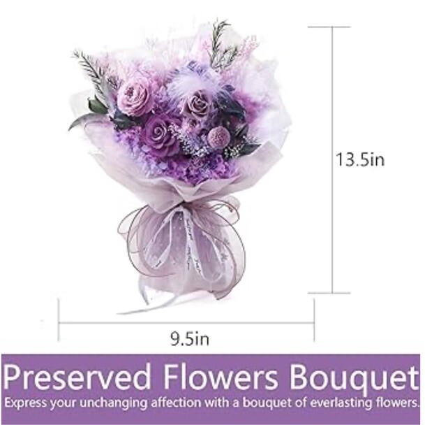 Preserved Roses Bouquets, Forever Flowers,Birthday Gifts for Women Mom Girlfr…