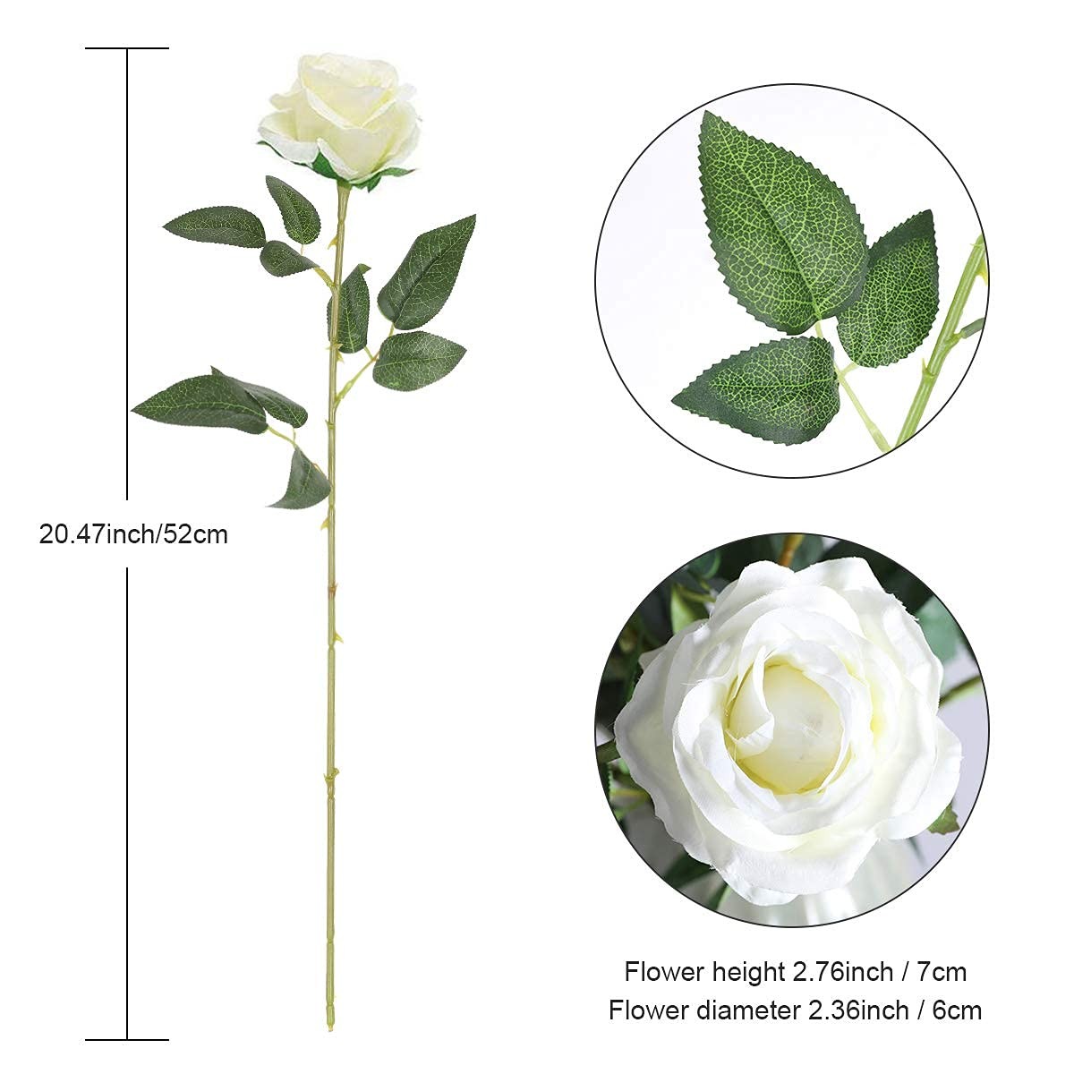 12PCS Artificial Silk Flowers Realistic Roses Bouquet Long Stem for Home Wedd…