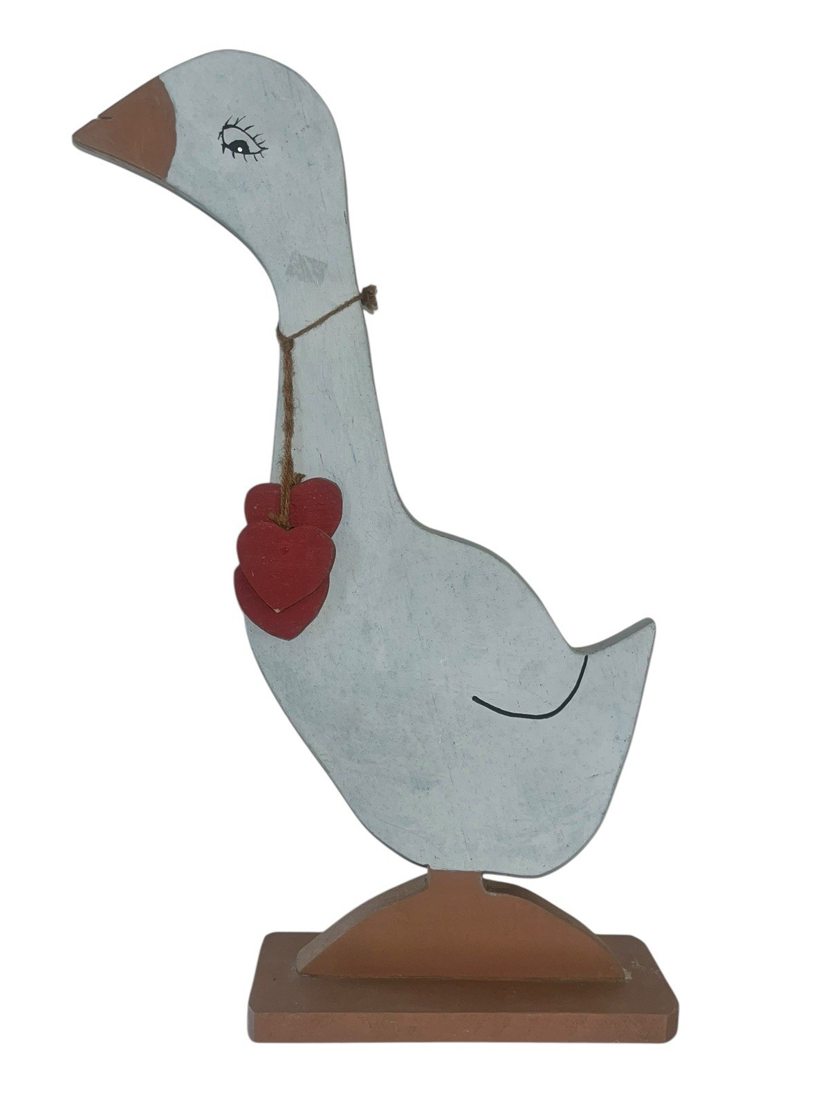 VTG Cottagecore Primitive Goose LARGE WOOD FIGURE Hand Painted Statue 20”