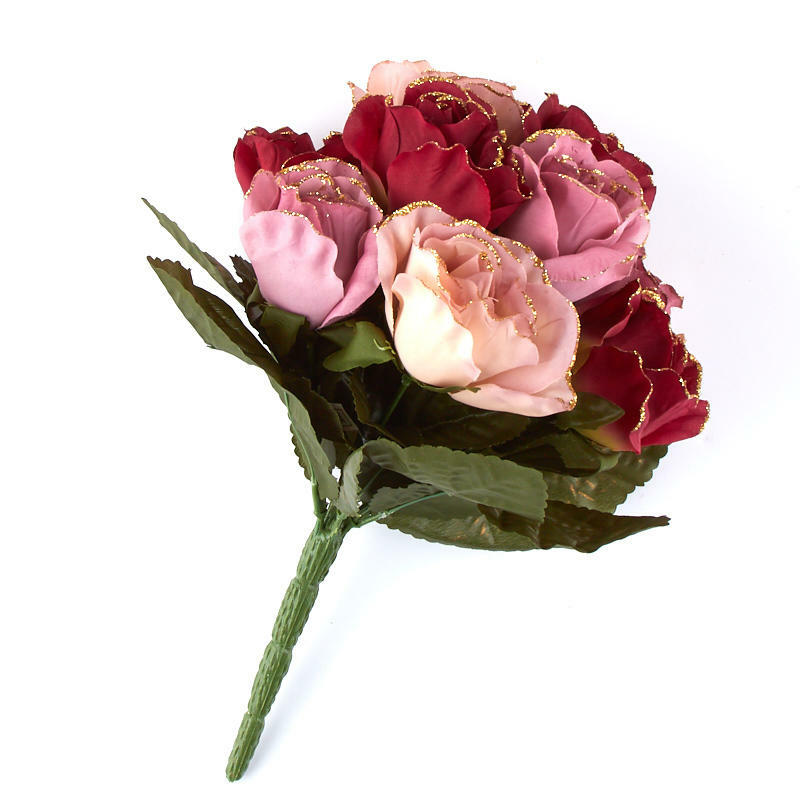 Factory Direct Craft Blush Artificial Rose Bush | 2 Pieces