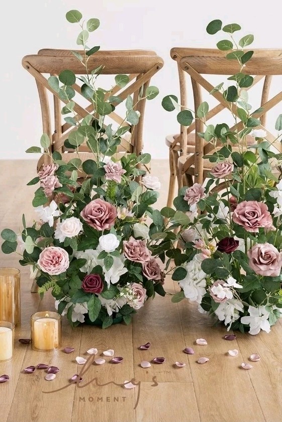 Ling’s Moment 41″ Free-Standing Pink Dusty Rose Wedding Flowers for Party Events