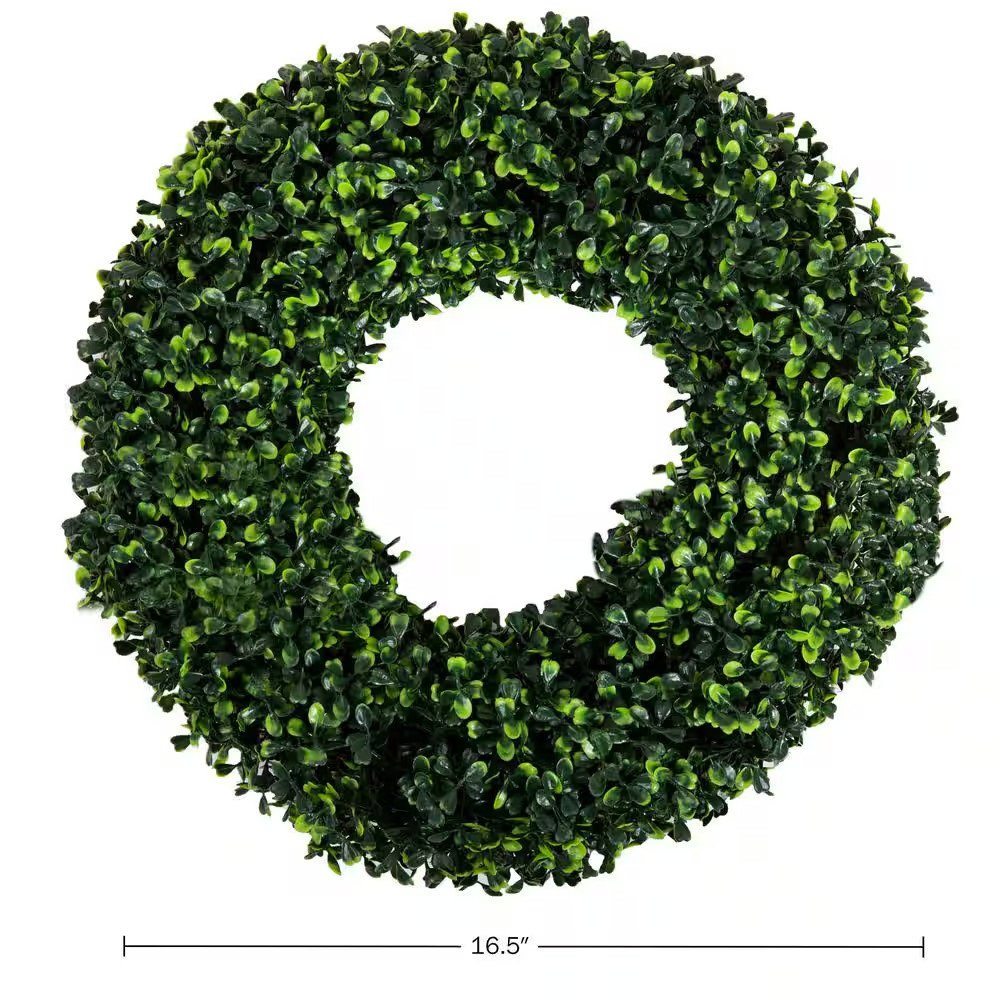 16.5 In. Artificial round Boxwood Wreath