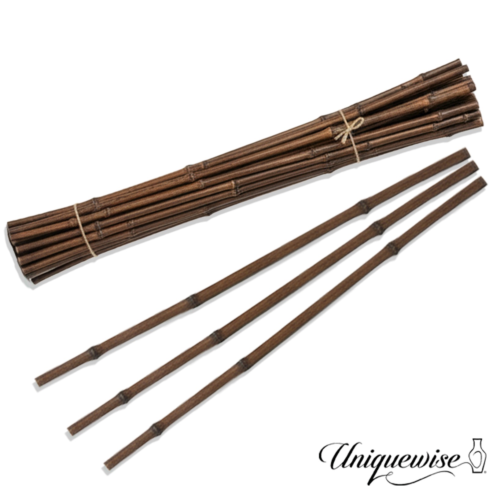 Uniquewise 43″ Set of 12 Bamboo Stick Fillers Natural Decorative Stems for Vase