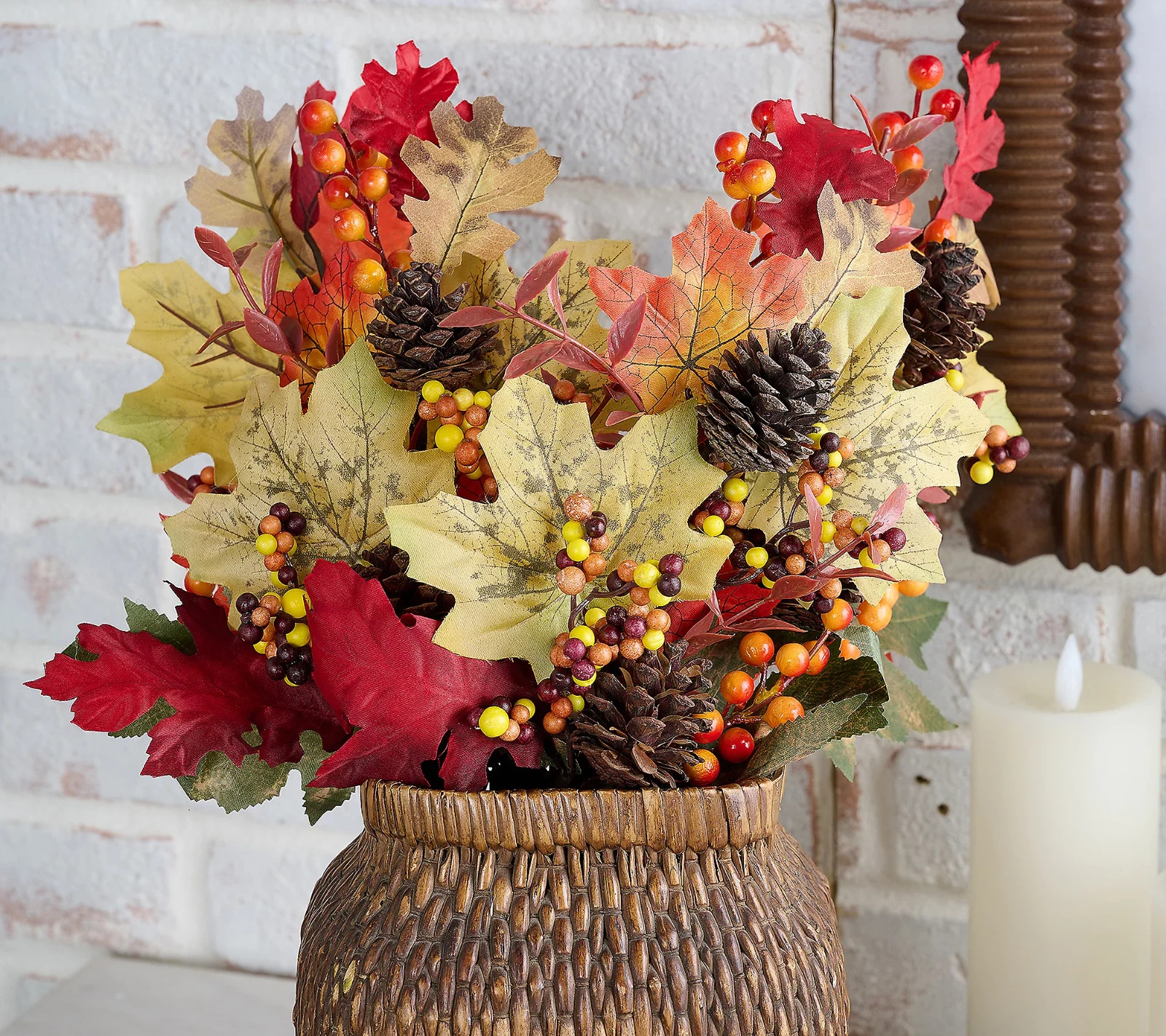 Set of 4 Harvest Leaf and Berry Picks by Valerie Home Floral Decor