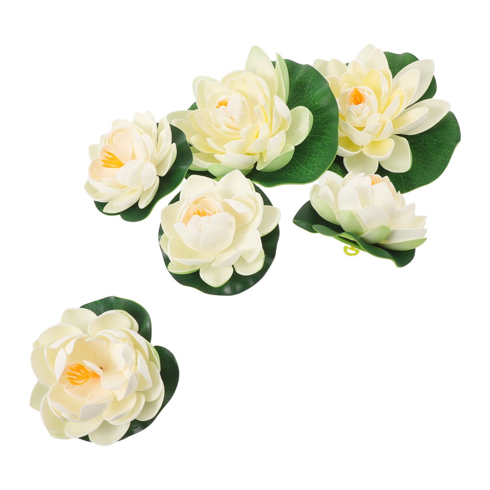 6 Pcs Lotus Stickers for Car Floating Foam Aquarium Flower Fish Tank Decoration