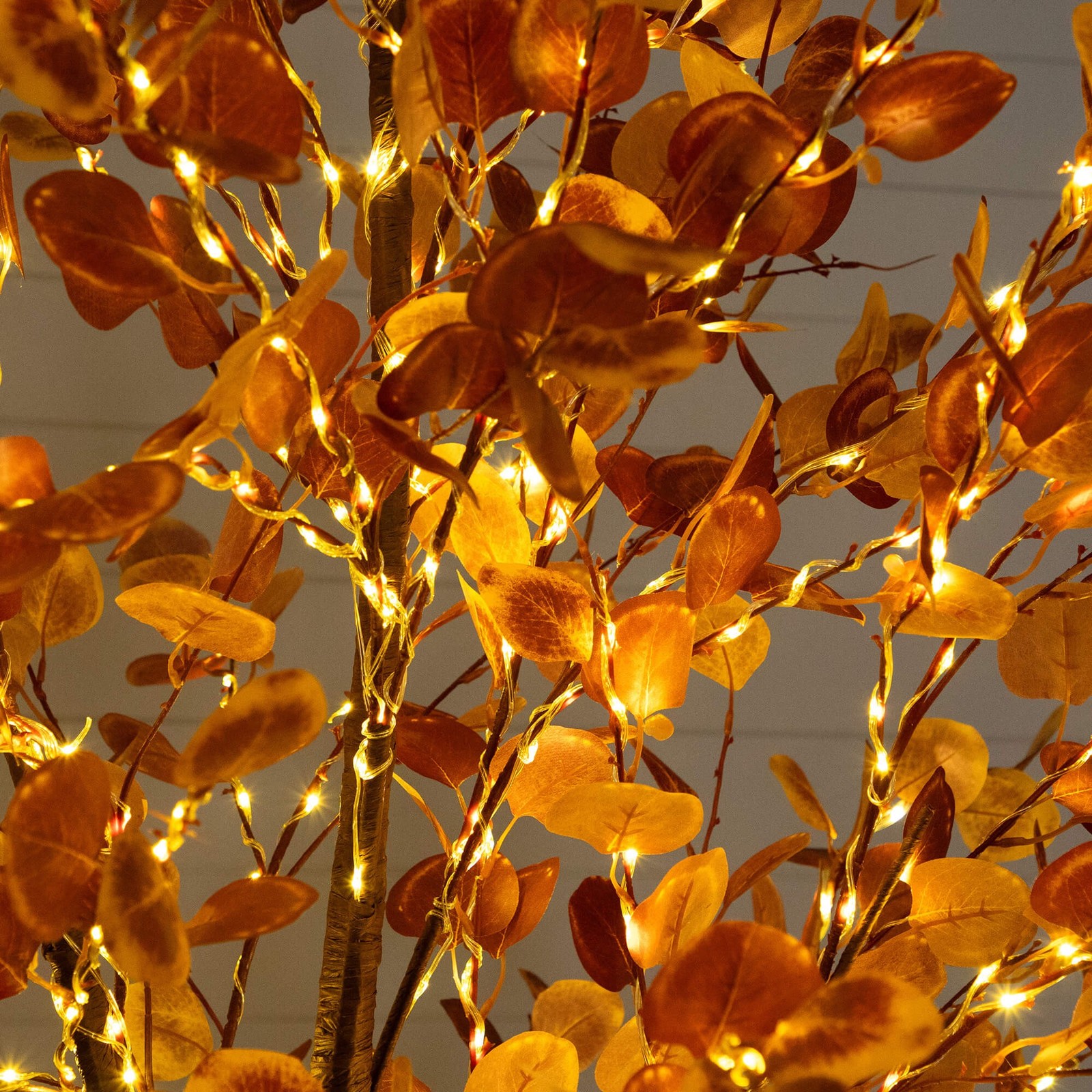 Nearly Natural 8ft Pre-Lit Grand Autumn Eucalyptus FallTree w/540 Warm White LED