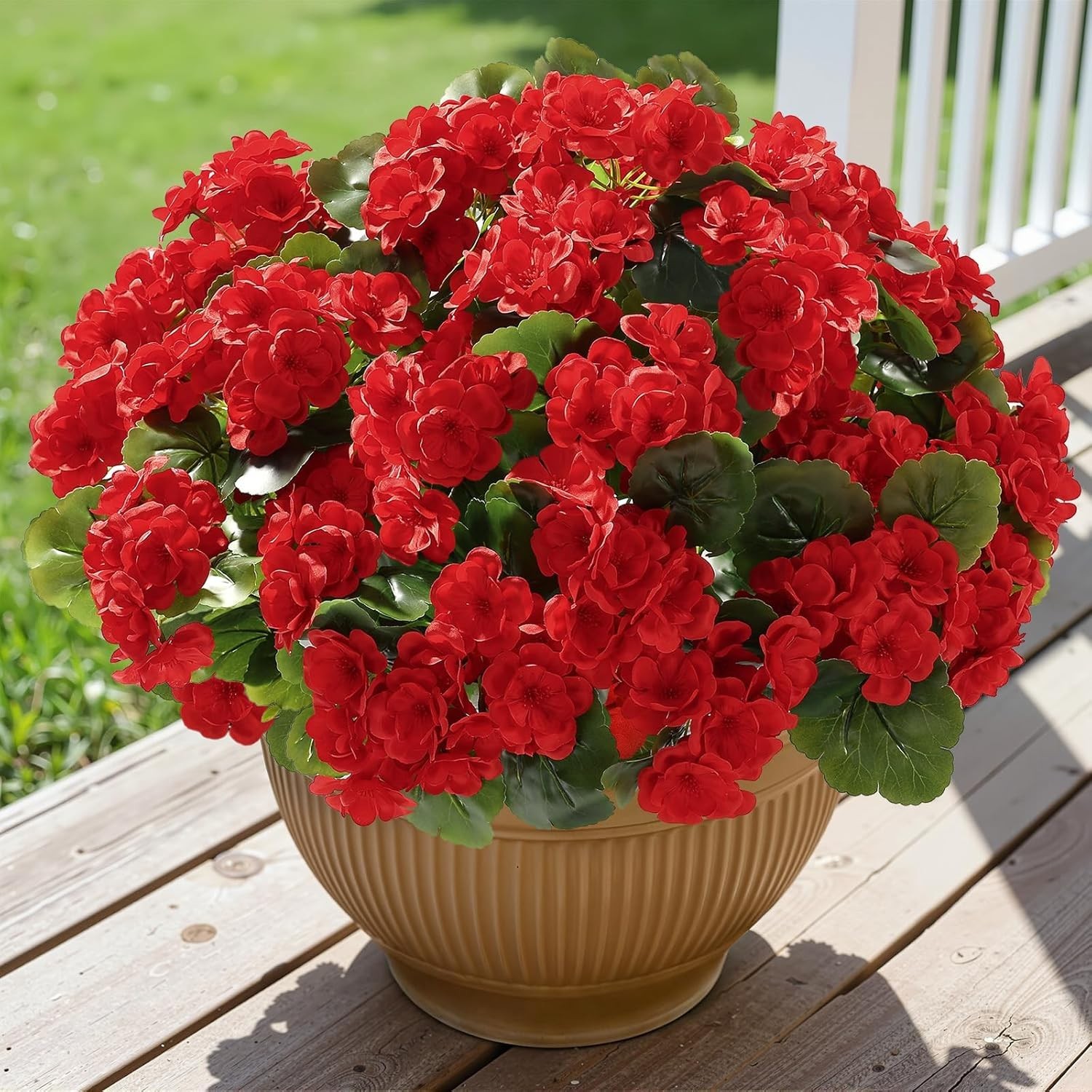 Charming 8 Bundles of Faux Geraniums – Indoor & Outdoor Spring Decor Must-Have