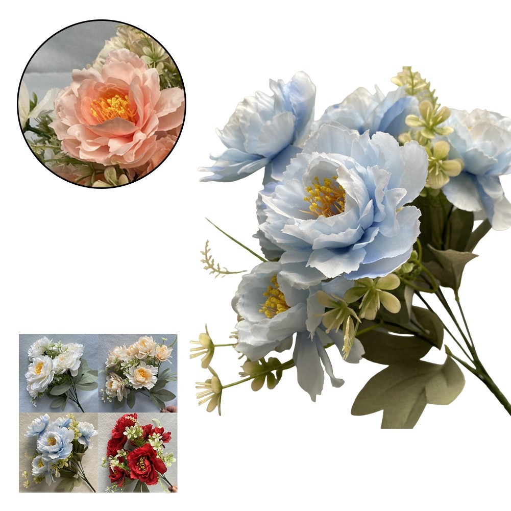 Vibrant Simulation Peony Flowers for Home Decor Weddings 35cm Height