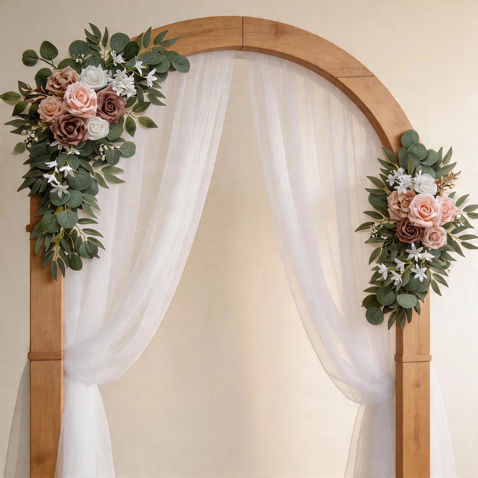 Wedding Arch Flowers Set of 4 Artificial Flower Swag Wedding Faux Floral Swag