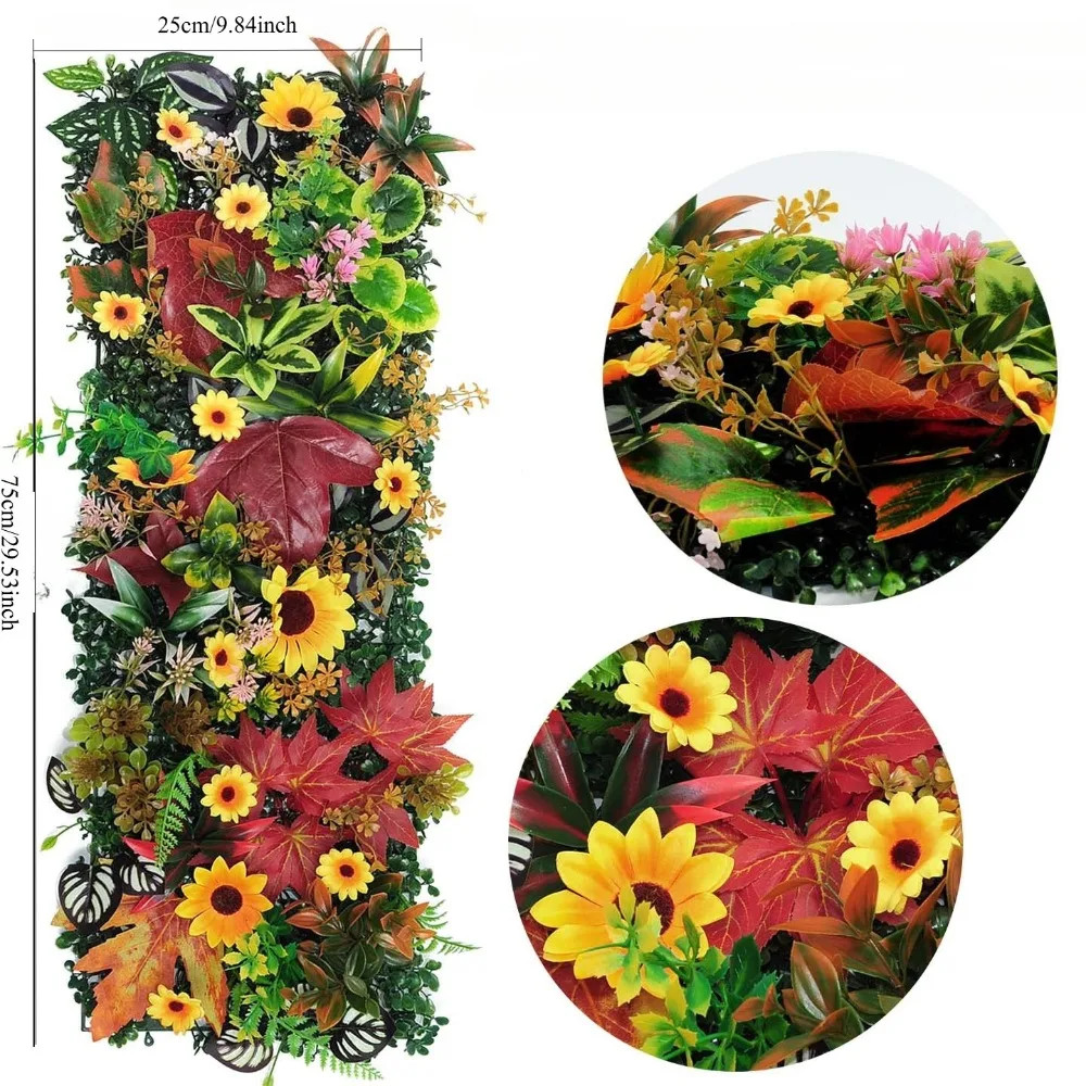75x25cm Green Plant Wall Panels Artificial Plant Grass Wall Backdrop,Outdoor Hed