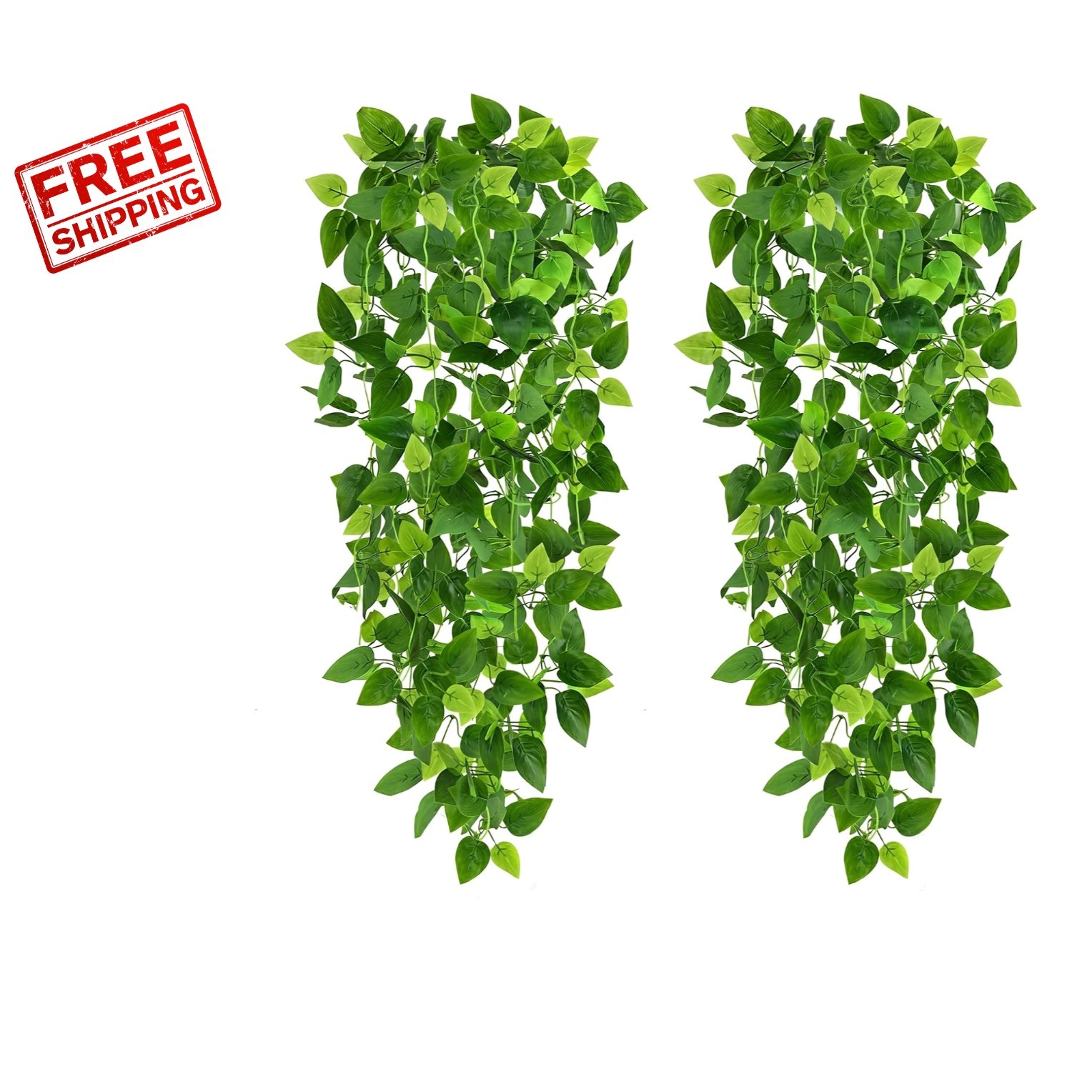 Waterproof Fake Ivy Pothos Vines Set of 2 – Realistic Indoor/Outdoor Decor