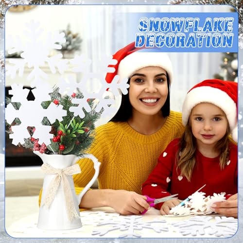VioraWhite 18 Pcs Extra Large Pick 7.87 Inch White Decor Winter Snowflake