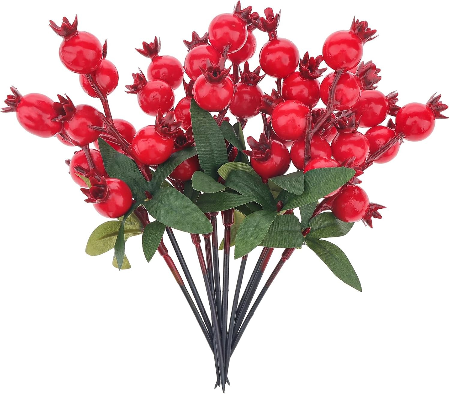 15 Pcs Artificial Red Berry Stems Christmas Red Berries Holly Berry Branches Fak
