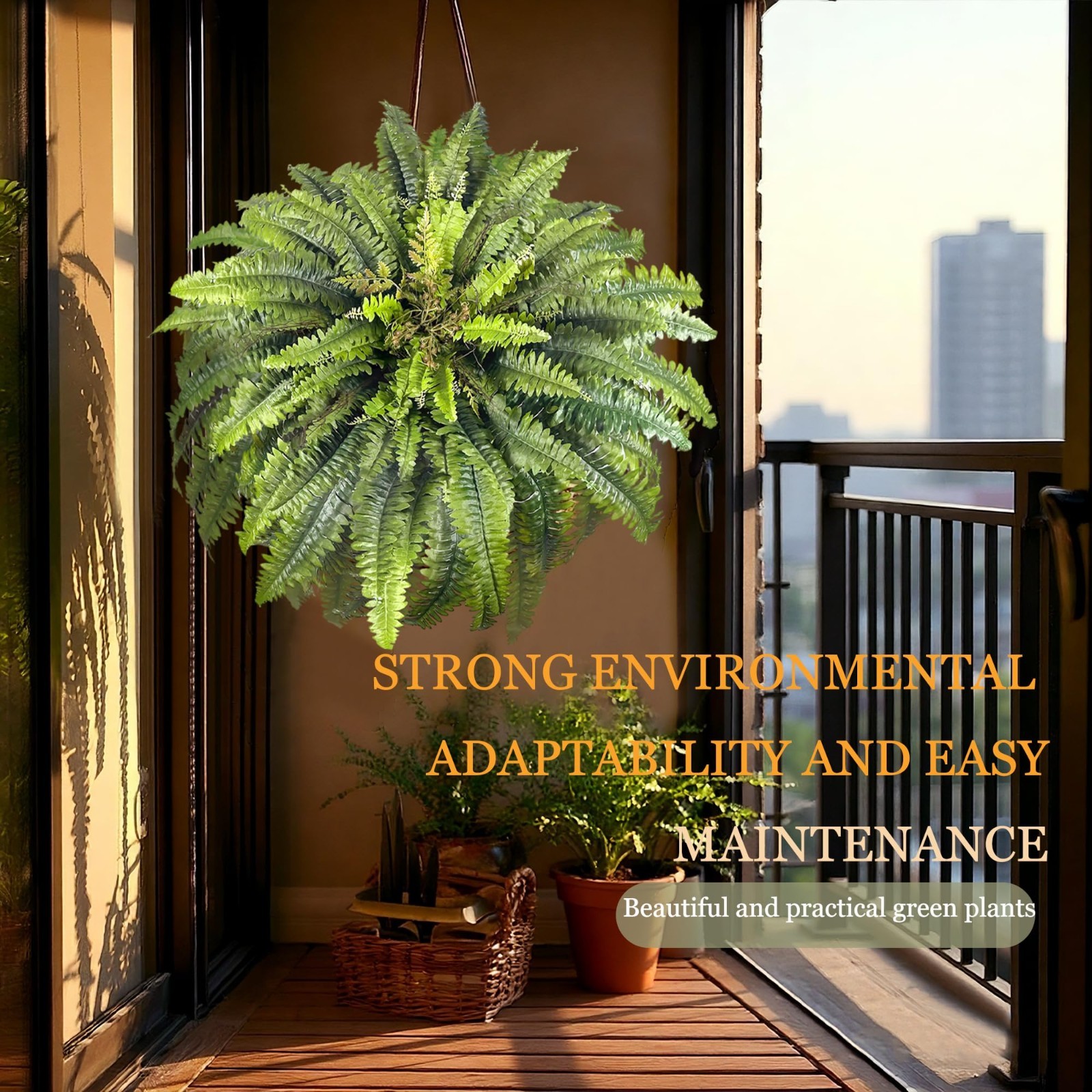 Large Artificial Ferns – 98 Fronds Realistic Faux Greenery for Home & Garden Dec
