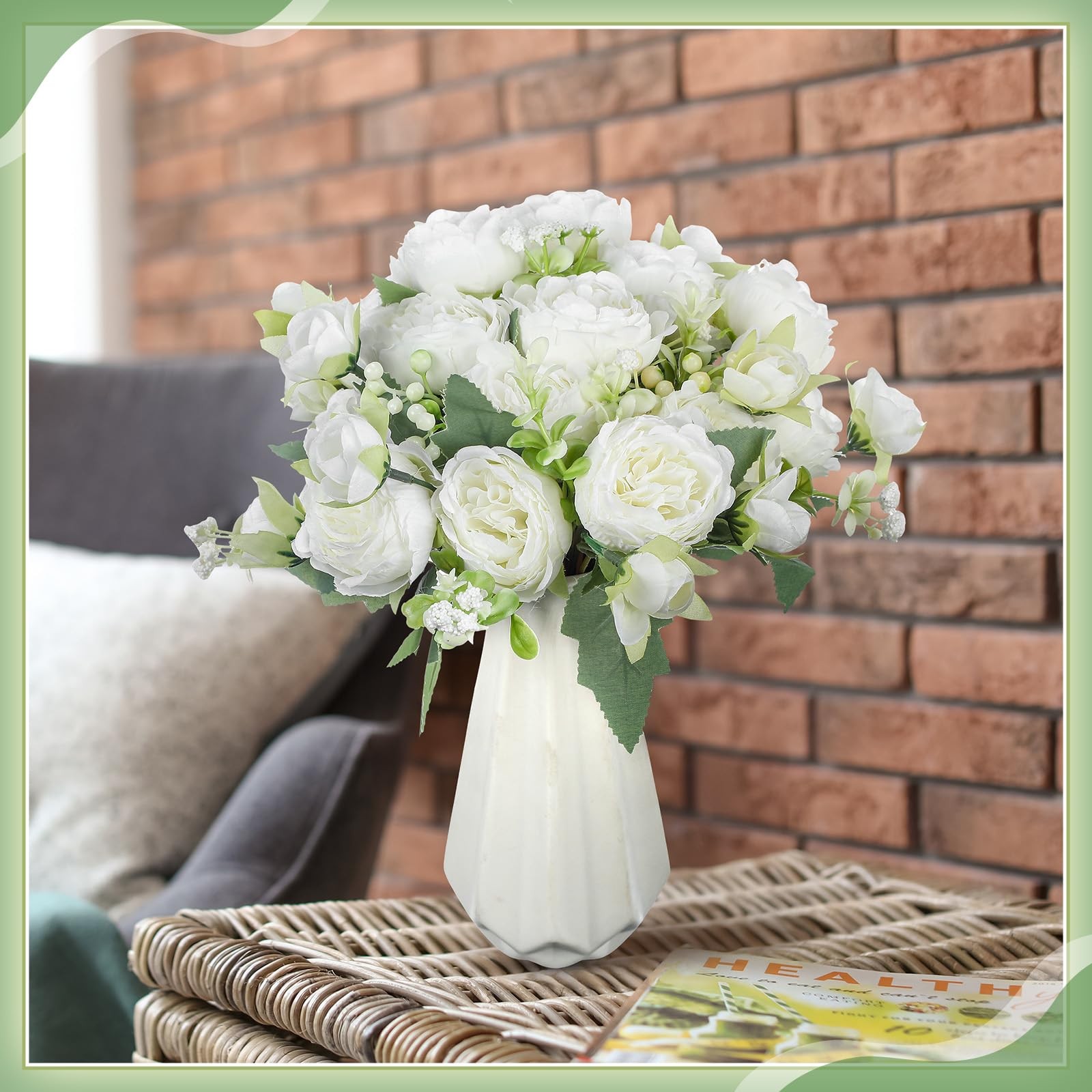 4 Bundles Peonies Artificial Flowers Faux Peonies Wedding Artificial Flower B…