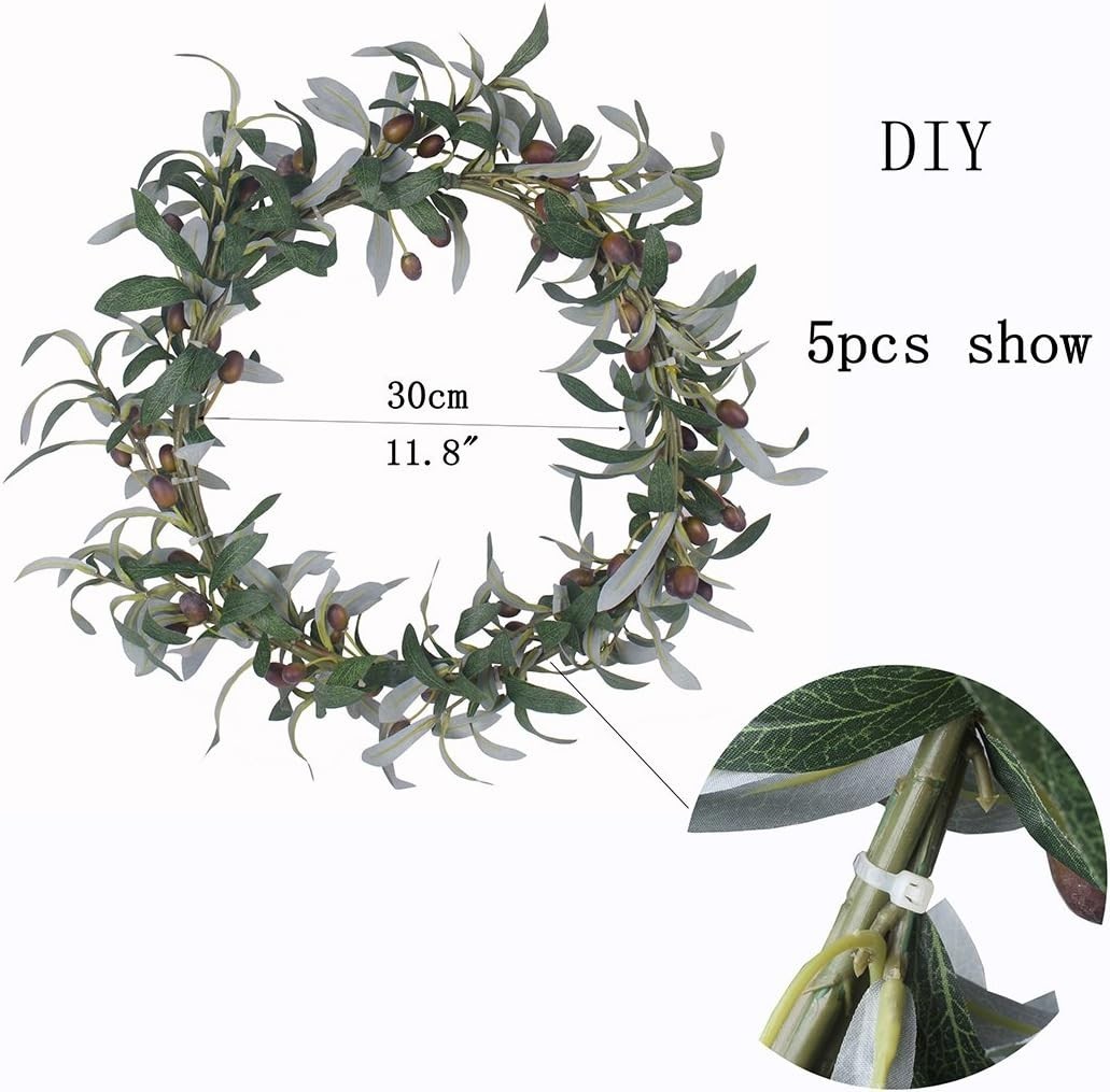 Faux Olive Branch Stems 5pc 28″ Green