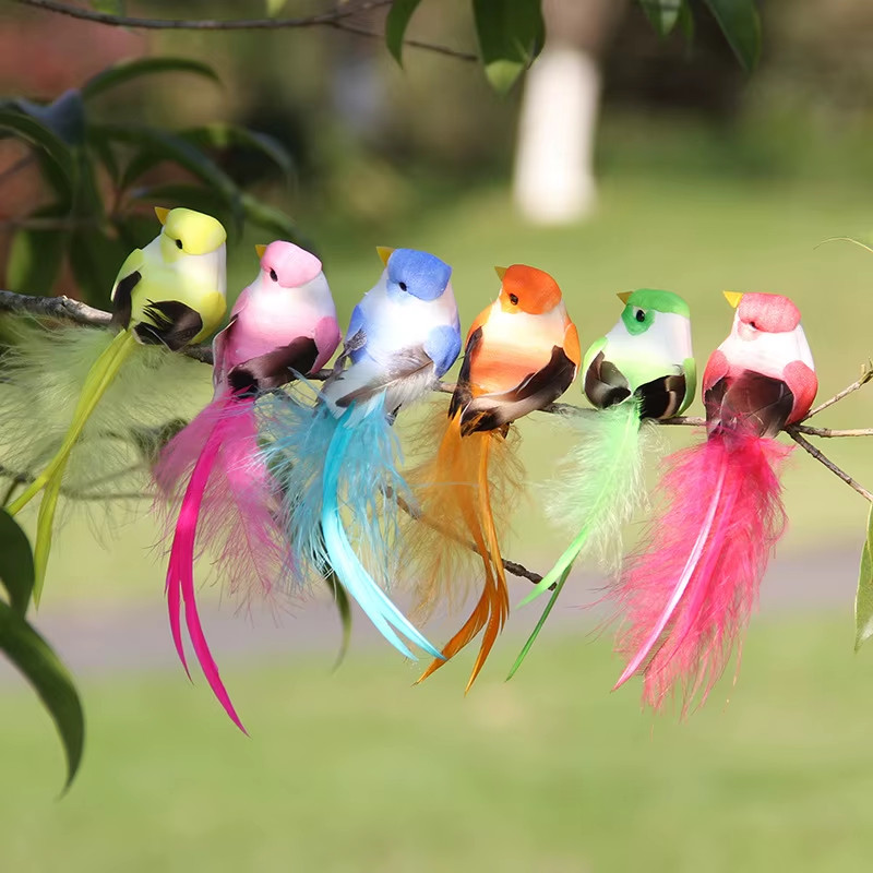 12pcs Artificial Birds Clip On Christmas Wedding Fake Animal Ornament Decor NEW