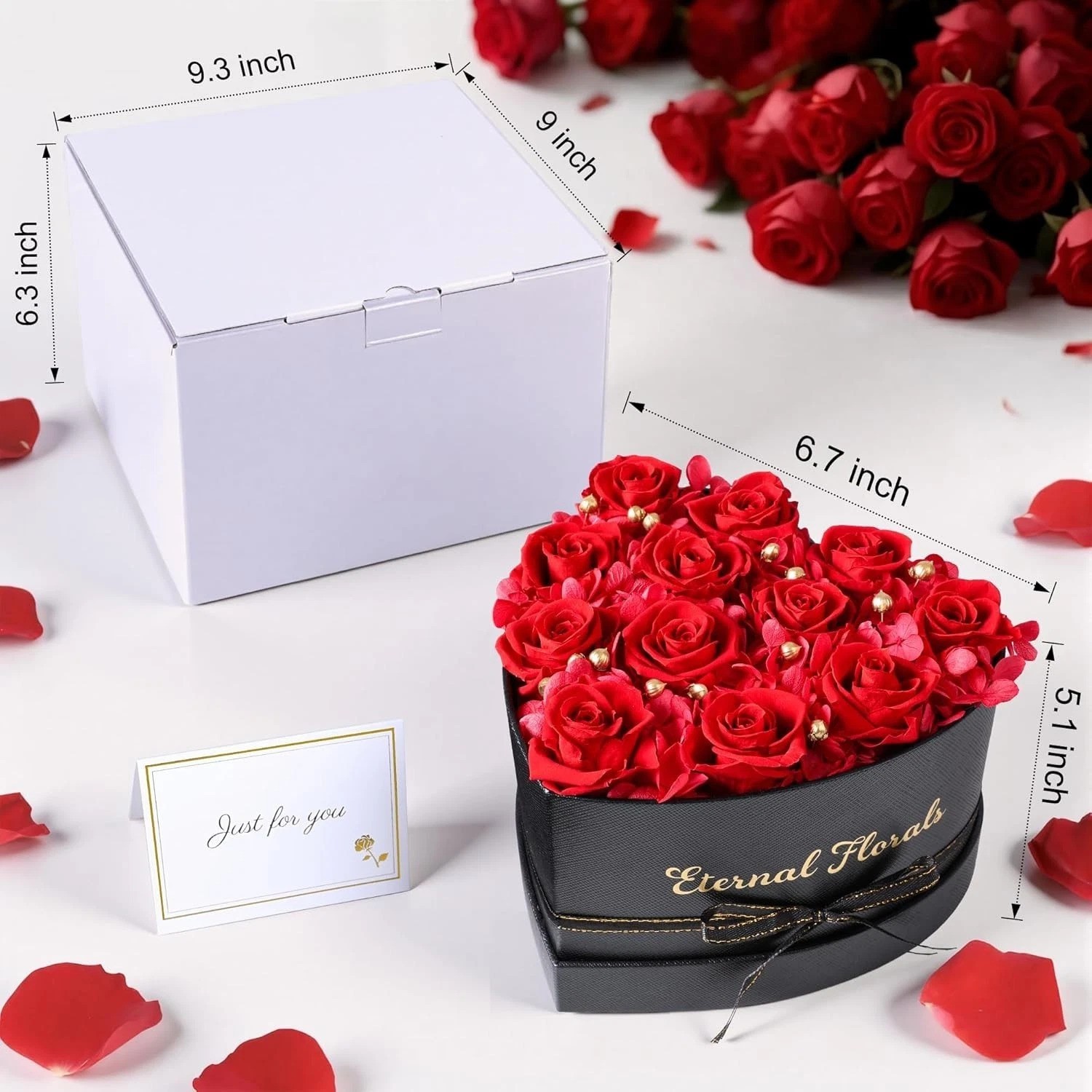 Classic 12 Pcs Red Roses in Heart Shaped Box – Luxurious Gift for Women
