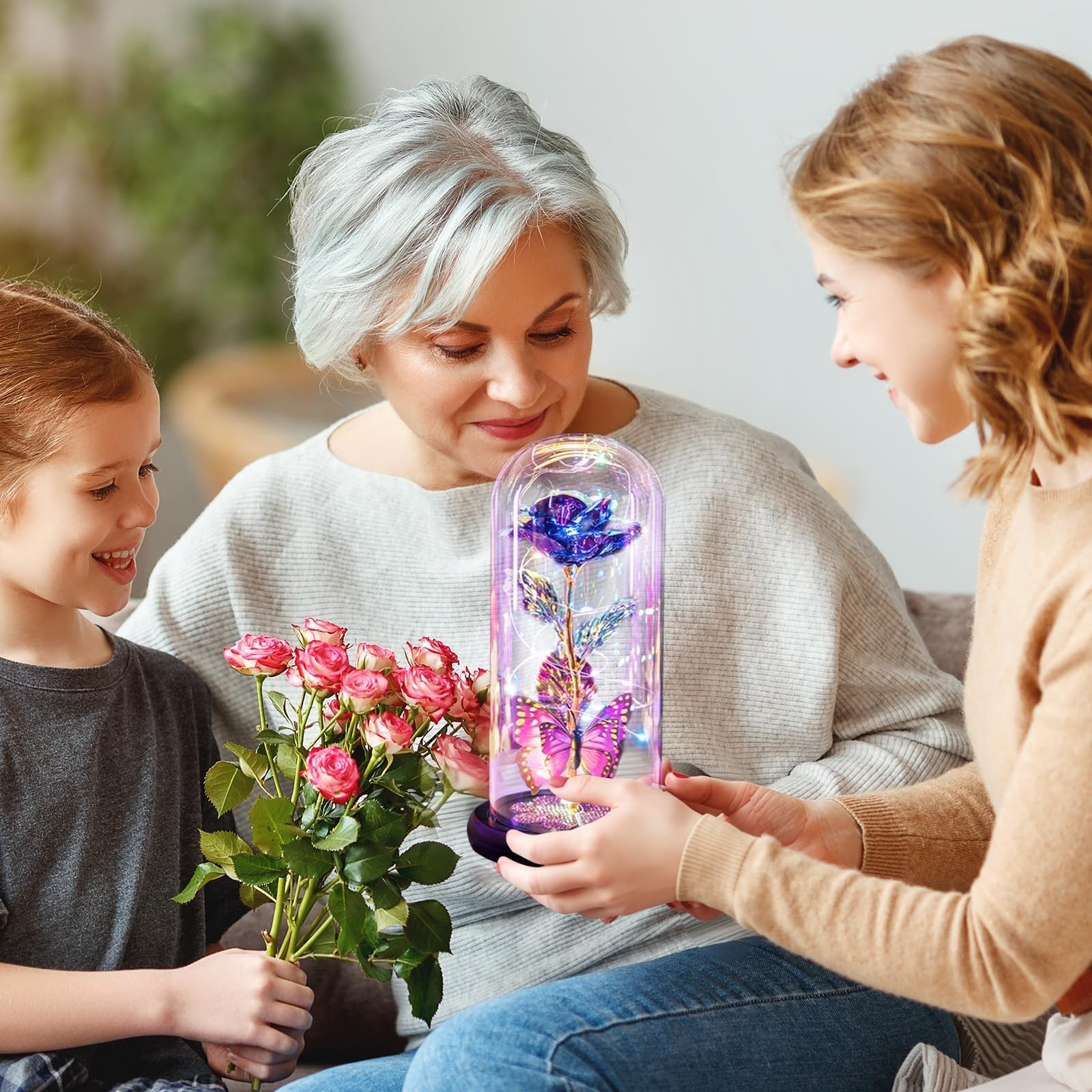 Eternal Galaxy Glass Rose in Dome – Perfect Mother’s Day Gift for Mom, Wife, Gra