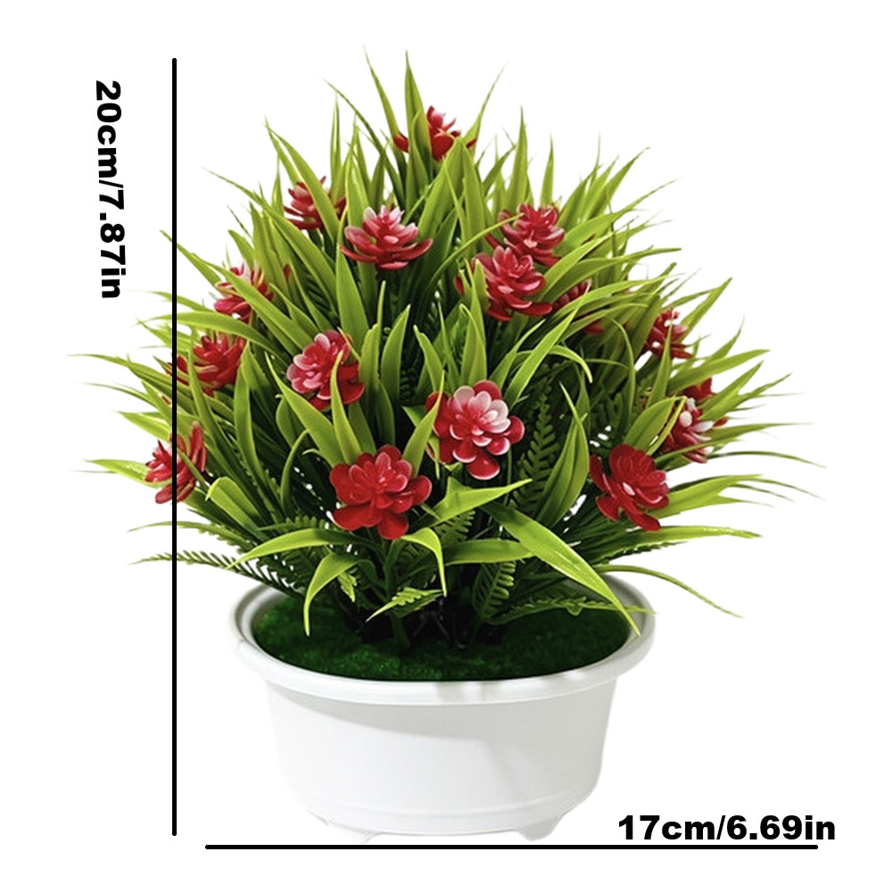Vibrant Artificial Rose Plant in Pot 17 cm Wide for Indoor Table Centerpiece