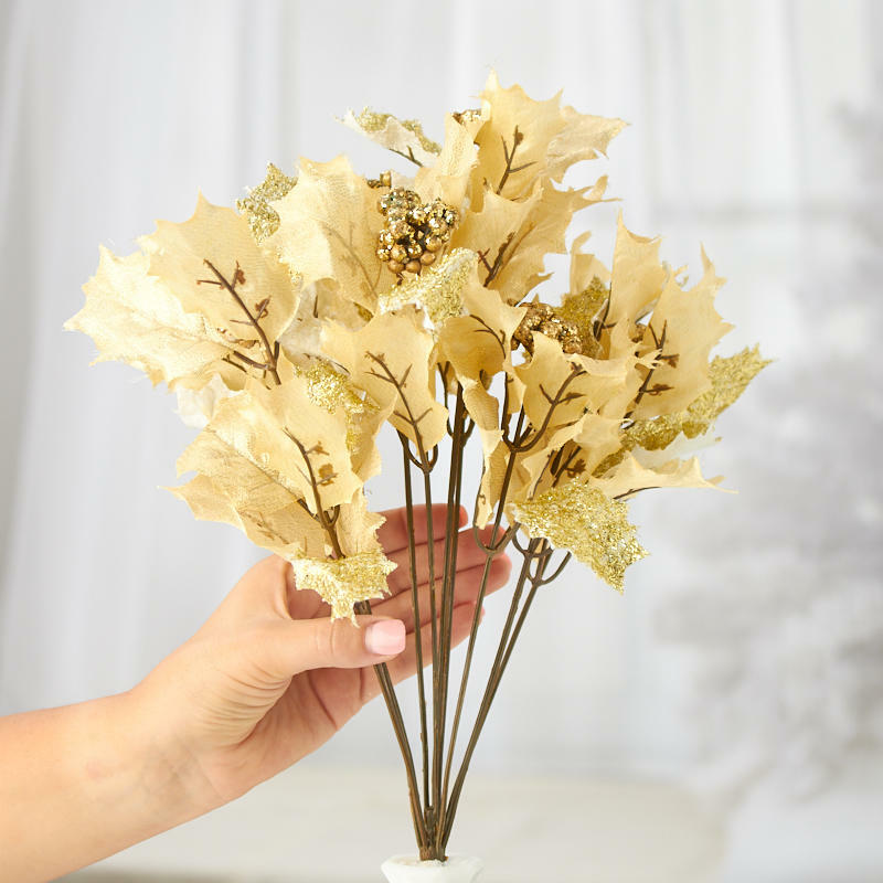 Factory Direct Craft Gold Holly Bush