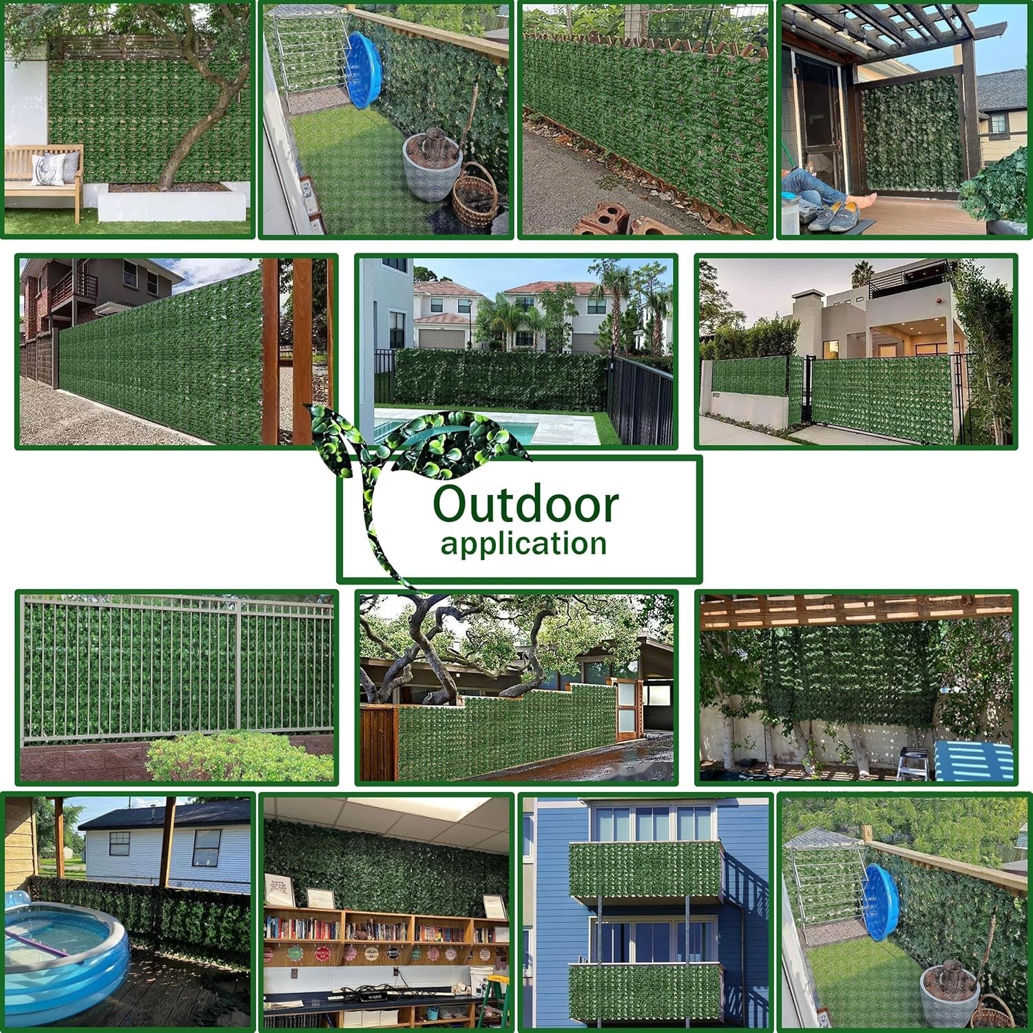 Greenery Backdrop Ivy Fence: UV-Anti Faux Panels – 72 Sq Ft
