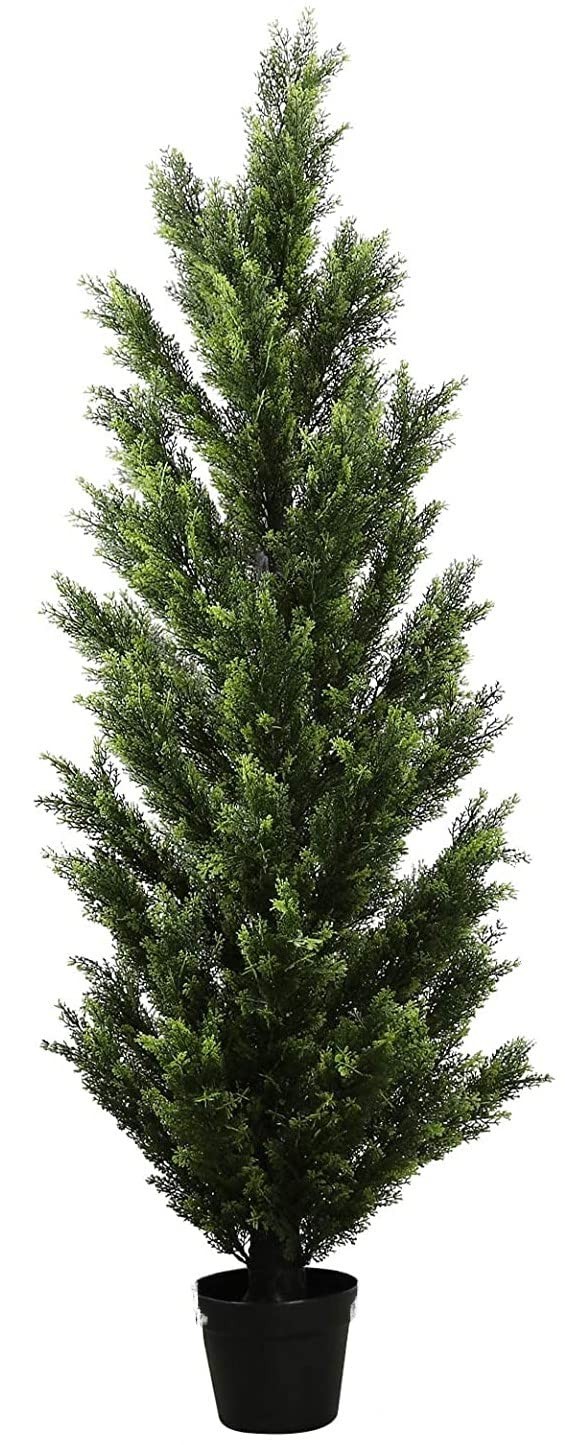 5 Foot Artificial Topiary Cedar Tree Potted Indoor Outdoor Plant