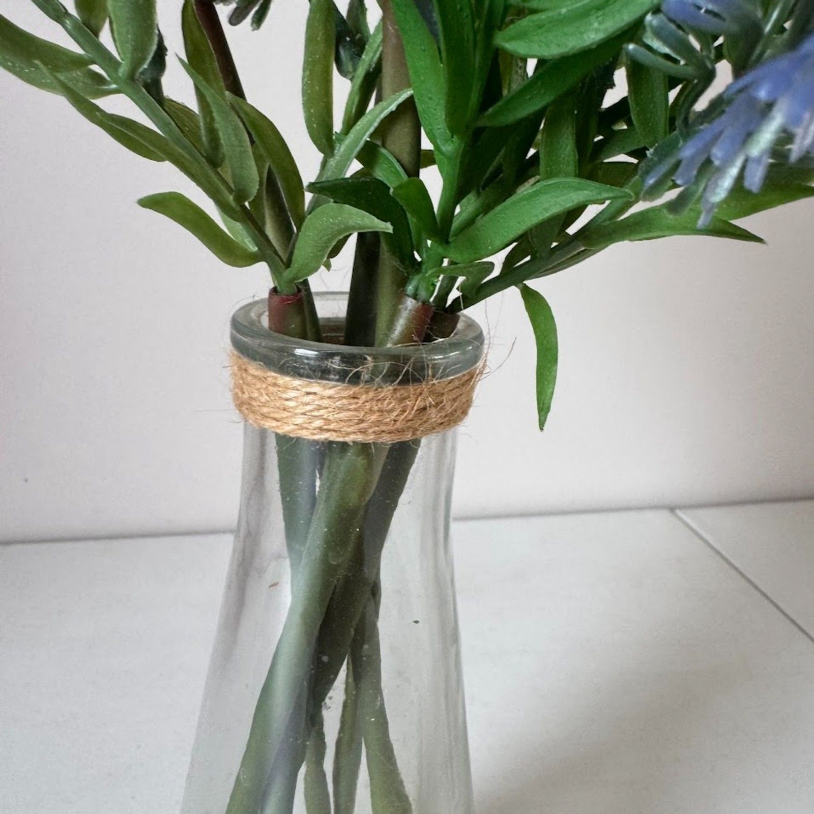Indoor Liliac Faux Flower Vase Country Decor Tabletop Centerpiece