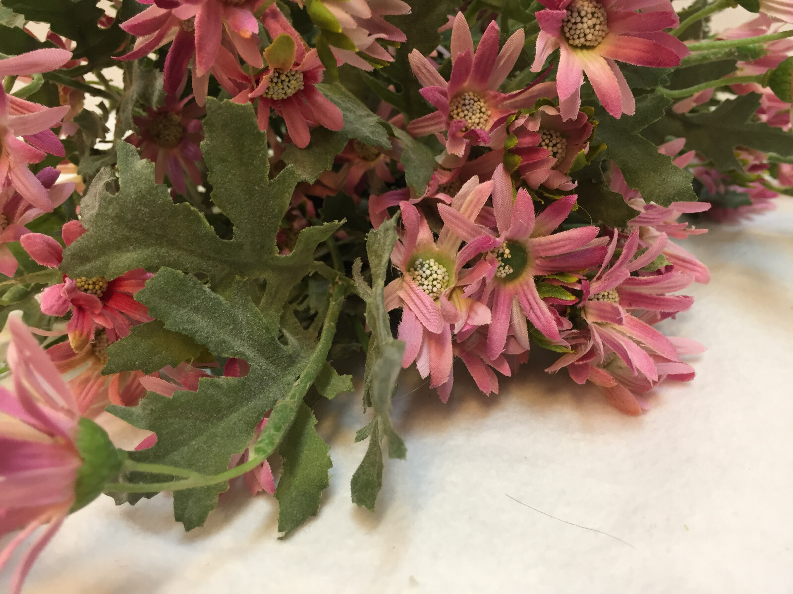 MeraVic Silk Flowers African Daisies Pink White Artificial Stemmed 2 Bunches